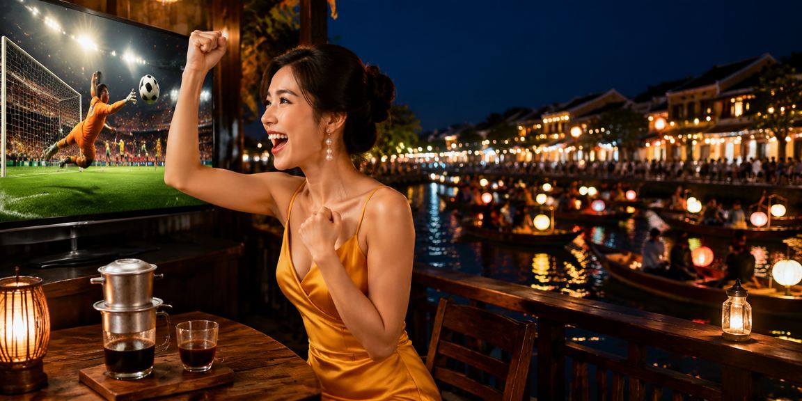 Người dùng thưởng thức cà phê và giải trí casino tại Hội An