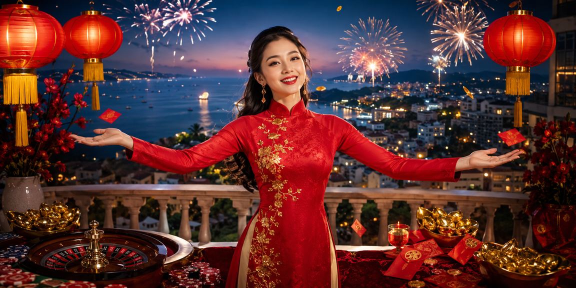 Phong bì đỏ ưu đãi và trang phục áo dài Việt Nam tại Phú Quốc