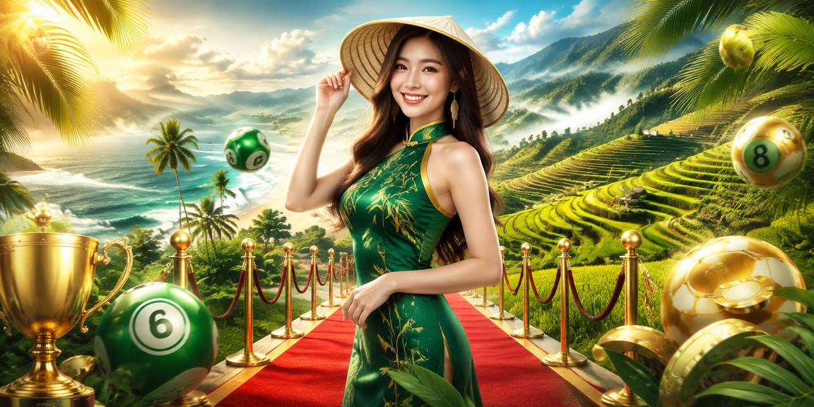 Người dùng xem kết quả xổ số tại Sapa với nón lá truyền thống